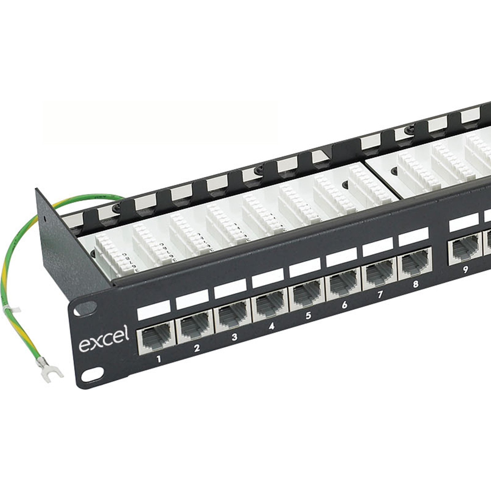 EXCEL 24-PORT CAT6 FTP  PANNEAU NOIR EQUIPE