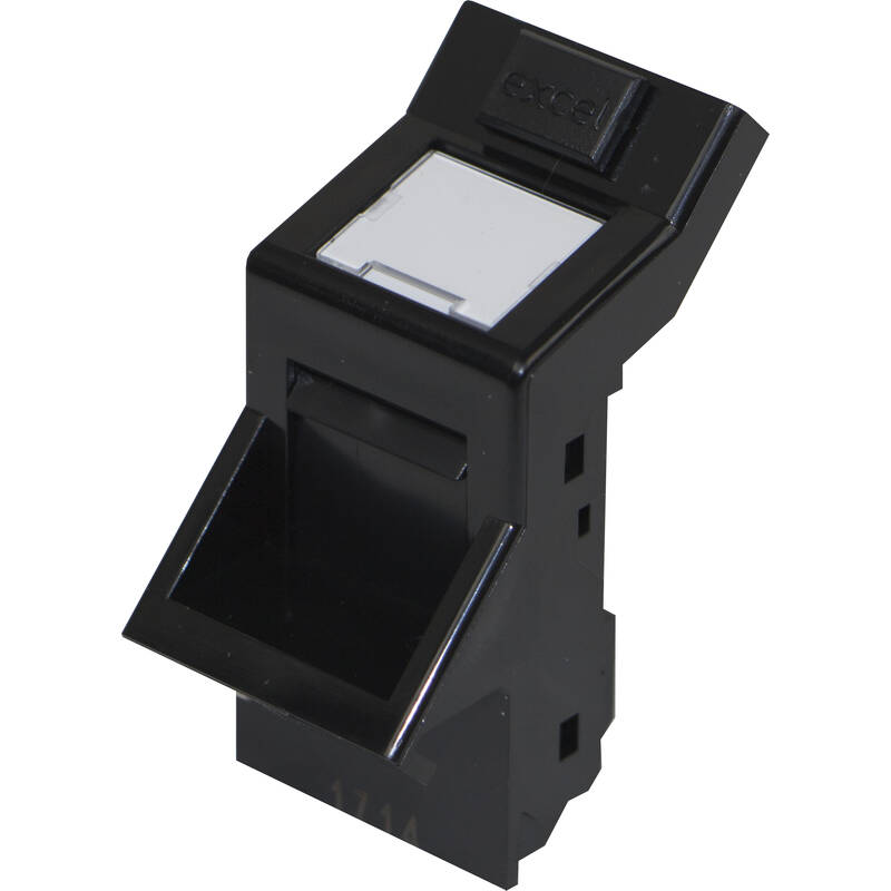 100-020-BK - Excel Angled Shutter For Keystone Jack 25 x 50 mm Black