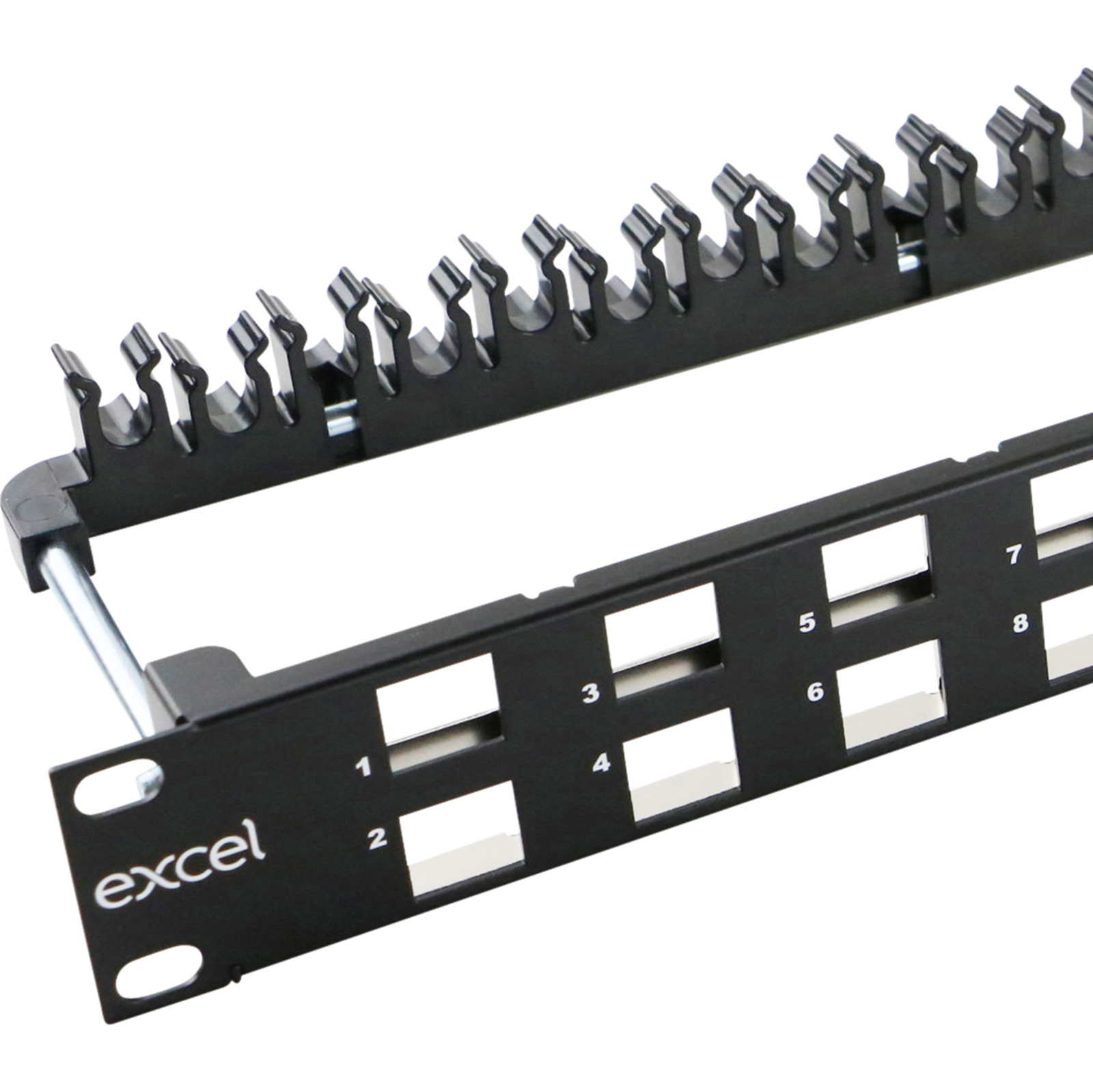 PANNEAU EXCEL 1U 24 PORT POUR NOYAU ANGULAIRE NOIR - VIDE