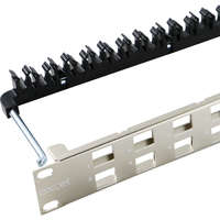 Excel Unloaded 24 Port Keystone Patch Panel Frame Angled 1U Chrome