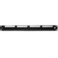 Excel Cat6A 24 Port Unscreened Patch Panel 1U 110 Punch Down Black