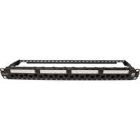Excel Cat6A 24 Port Unscreened Patch Panel 1U 110 Punch Down Black