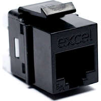Excel Cat6A UTP Unscreened Keystone Jack IDC Punch Down Black (Box 24)