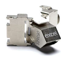 Excel Cat6A STP Screened Angled Keystone Jack Toolless Silver