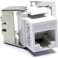 Excel Cat6A UTP Unscreened Low Profile Keystone Jack Toolless White Nordic Market (Box 24)