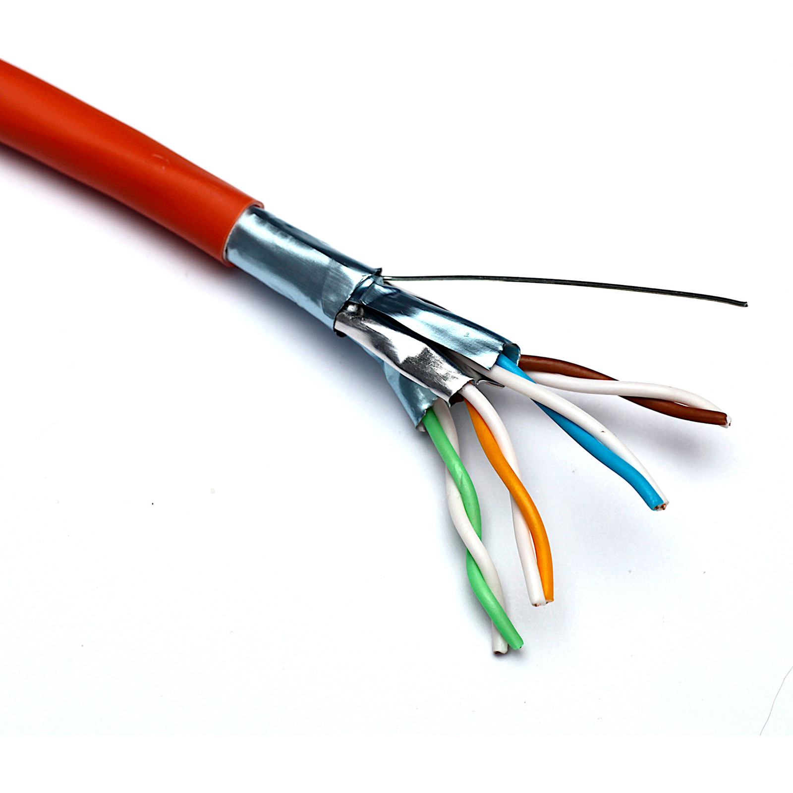 Câble de catégorie 6A F FTP S-Foil Dca LS0H, Bobine de 500m - Orange