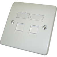 Excel Office Keystone Single Gang Faceplate 2 Port