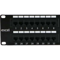Excel Cat6 48 Port Unscreened Patch Panel 2U LSA Punch Down Cable Management Black