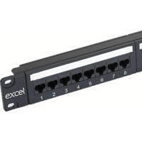 Excel Plus Cat6 24 Port Unscreened Patch Panel 1U LSA Punch Down Black