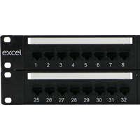 Excel Plus Cat6 48 Port Unscreened Patch Panel 2U LSA Punch Down Black