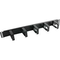 Excel Cable Management Bar 1U 5 Vertical Plastic Hoops 65 mm Black