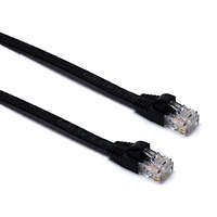 Excel Cat6 Flat Patch Lead U/UTP Unshielded LSOH Blade Booted 0.5 m Black