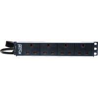 Excel 4 Way 10" PDU 4x UK Socket UK Plug Unswitched