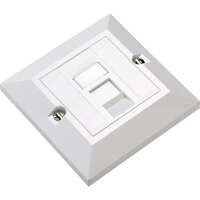 Excel Cat6 (UTP) Unscreened Single RJ45 Module White c/w Single Gang Bevelled Plate & Blanks