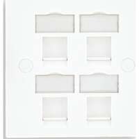 Excel Single Gang 4-Port Keystone Flat Faceplate