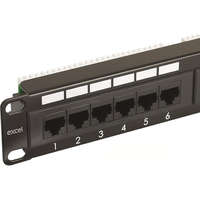 Excel Cat6 24 Port Unscreened Patch Panel 1U LSA Punch Down Black