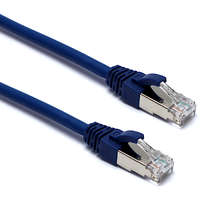 Excel Cat6A Solid Patch Lead F/FTP Shielded LSOH Blade Booted 20m Ice Blue