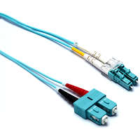 Excel Enbeam OM3 Fibre Optic Patch Lead LC-SC Multimode 50/125 DX LS0H Aqua 20 m