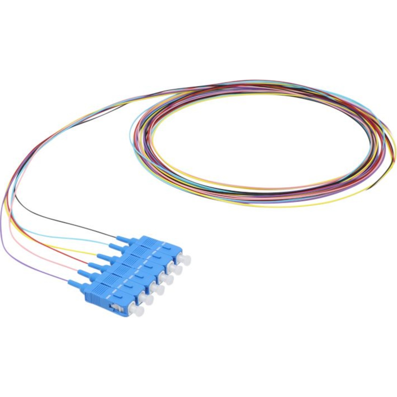 Pigtail fibre Enbeam OS2 9 125 SC UPC paquet de 12couleurs (TIA 598) - 2m