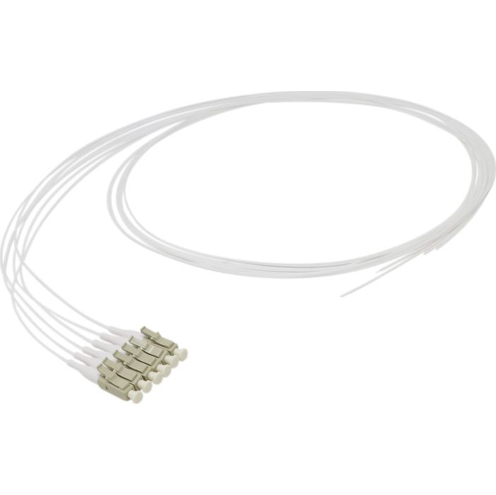 Pigtail fibre Enbeam OM2 50 125 LC UPC blanc paquet de 12- 1m