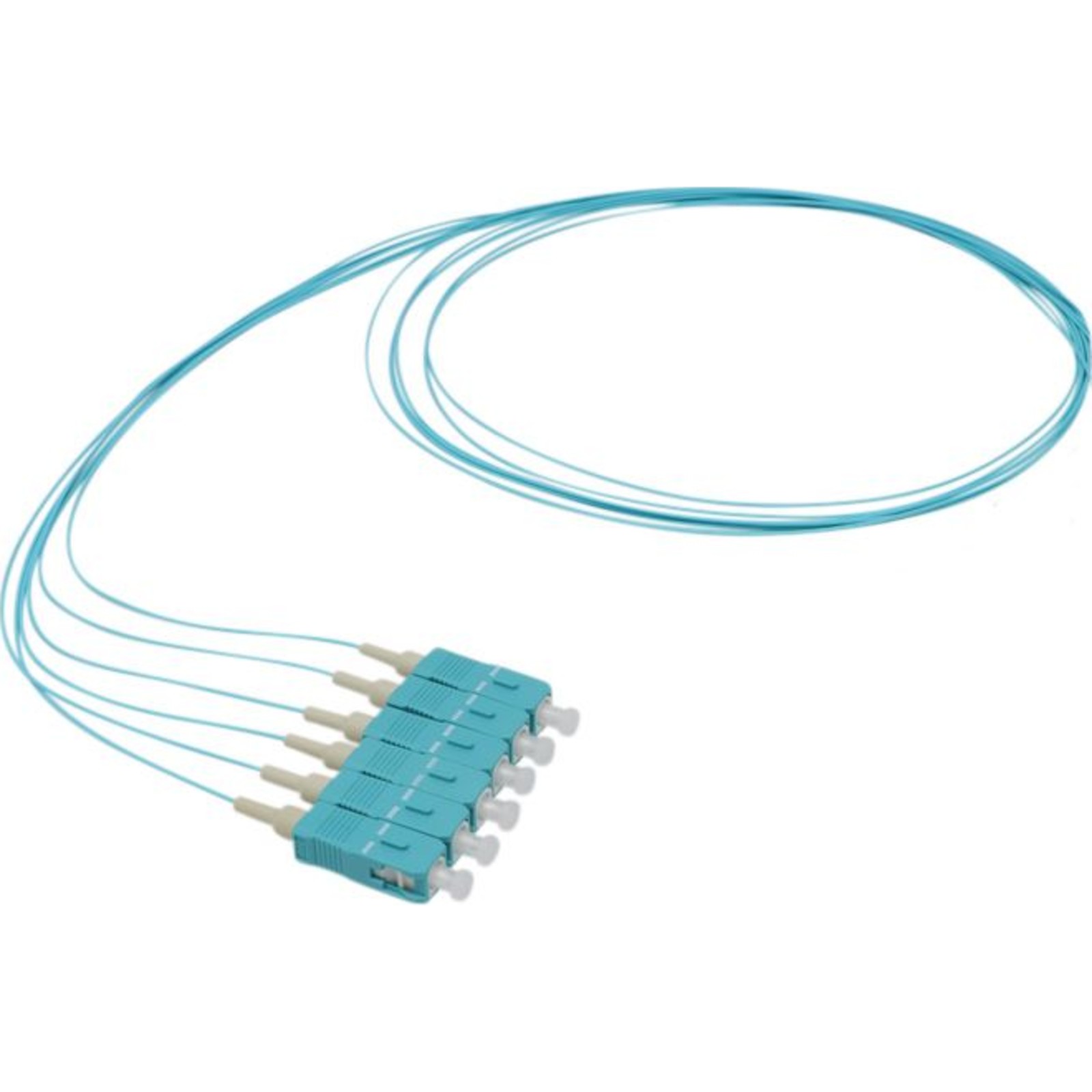 Pigtail fibre Enbeam OM3 50 125 SC UPC turquoise paquet de 12- 1m