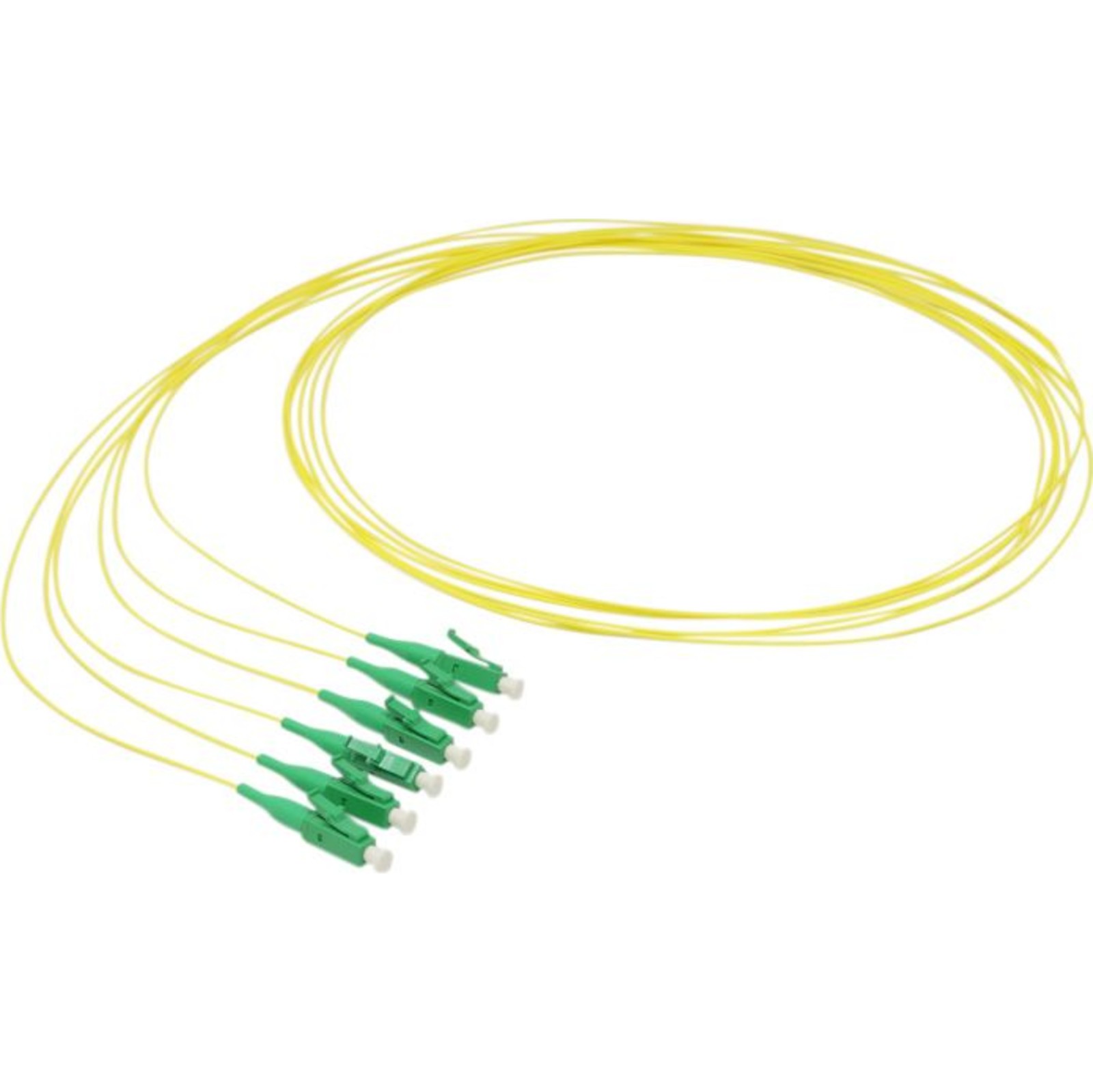 Pigtail fibre Enbeam OS2 9 125 LC APC jaune paquet de 12- 1m