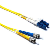 Excel Enbeam OS2 Fibre Optic Patch Lead LC-ST Singlemode 9/125 DX LS0H Yellow 1 m