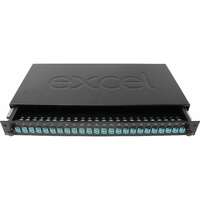 Excel Enbeam 24 Way Multimode OM3 Fibre Optic Panel 24 LC Duplex Shuttered (48 Fibre) Aqua