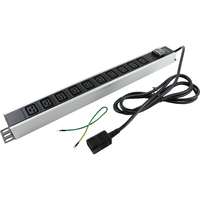 Excel 10 Way Vertical PDU 10x C19 Socket Passive 16A C20 Plug Switched