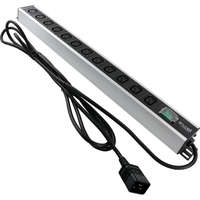 Excel 12 Way Vertical PDU 12x C13 Socket Passive 10 A C20 Plug Switched