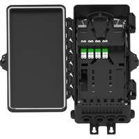 Excel Encasa 24 Fibre Distribution Point with 8 LCA Connections + 1x 1:8 Splitter Black