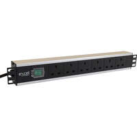 Excel 6 Way Horizontal PDU 6x UK Socket Passive 13A UK Plug Switched