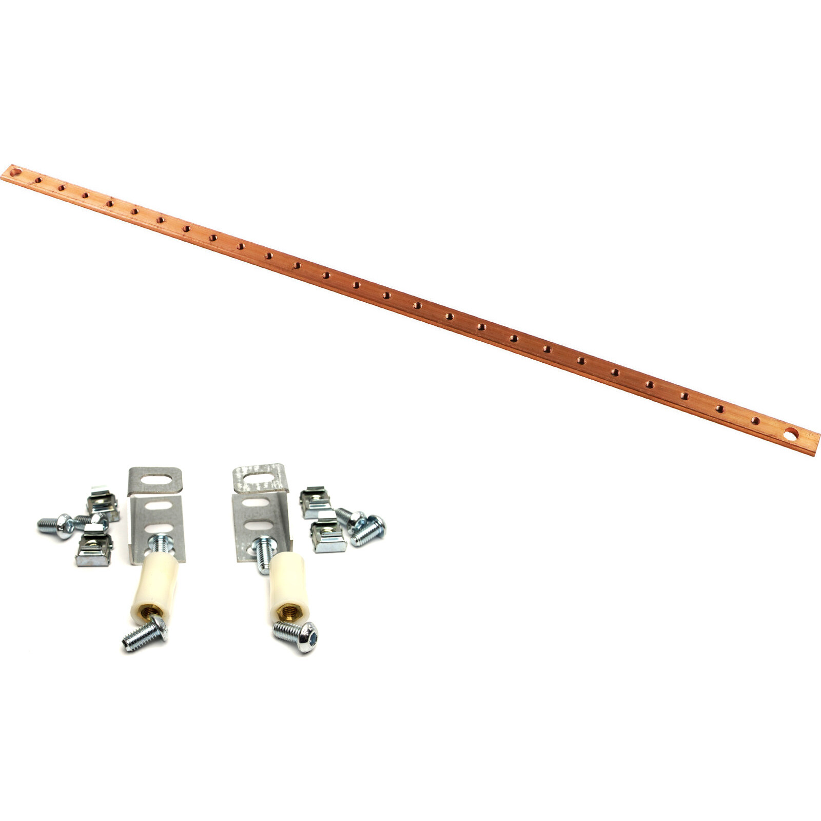 EB1K - Earth Bar 1 m Length with Two Brackets and Isolation Mounts