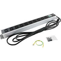 Excel 10 Way Horizontal PDU 10x C13 Socket Passive 10A C14 Plug Switched