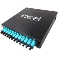 Excel Enbeam 12 LC Duplex (24 Fibres) Multimode DIN Rail Box Aqua