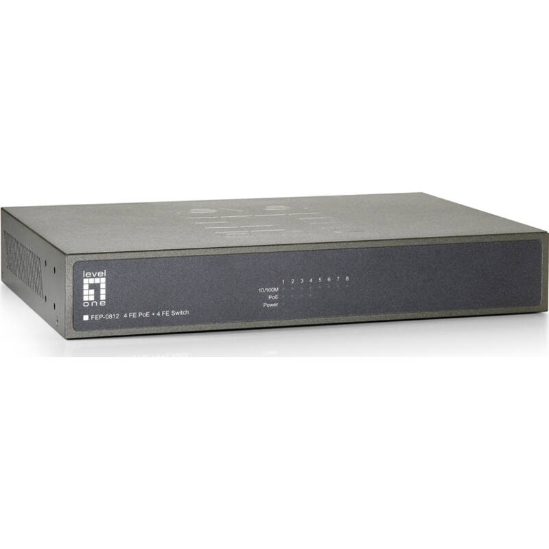 GEP-0823, 8-Port Gigabit PoE Switch, 802.3at/af PoE, 120W - LevelOne