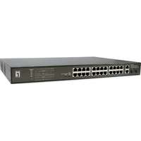 LevelOne 28 Port Fast Ethernet PoE Switch 802.3at/af 370W 2x Gigabit RJ45 Port