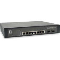 LevelOne 10 Port L2 Managed Gigabit PoE Switch 802.3at/af PoE 2x SFP 120 W