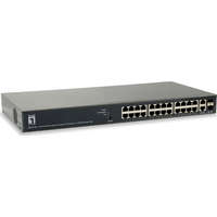 LevelOne 26 Port Web Smart Gigabit PoE Switch 24x PoE Outputs 2x SFP/RJ45 Combo 185 W