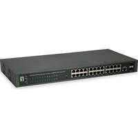 LevelOne 26 Port Web Smart Gigabit PoE Switch 24 PoE Outputs 2 x SFP 370W 802.3at/af PoE