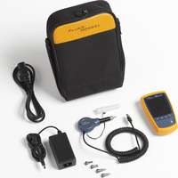 FI-500 Fiber Optic Inspection System includes a handheld color display, auto-focus inspection scope, 4 tips  (LC, SC 1,25 and 2,5mm), charger and carrying case