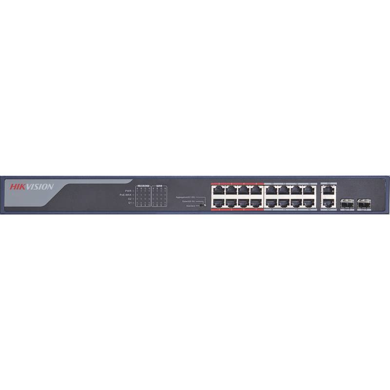 DS-3E0318P-E(B) - Hikvision 16 Port PoE Switch 230W