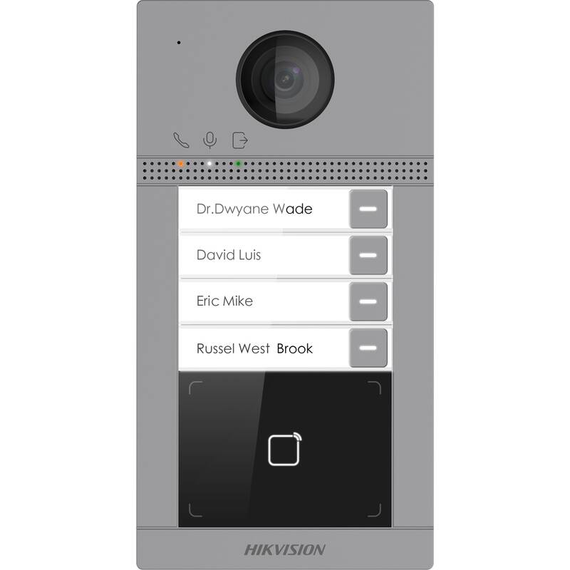 DS-KV8413-WME1(B)/FLUSH - Hikvision 4 Button Metal Video Intercom Villa ...