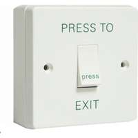 LOW TRAFFIC PLASTIC EXIT BUTTON-White w/SURFACE BX