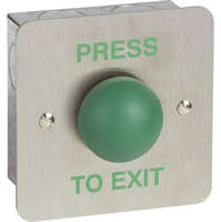 FLUSH HEAVY DUTY S/STEEL EXIT BUTTON -Green DOME