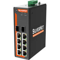 SilverNet 8 Port Series 7 Industrial Unmanaged PoE++ Switch with 2 SFP Ports 960 W PoE Budget