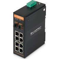 SilverNet 8 Port Series 7 Industrial Unmanaged PoE+ Switch with 2 SFP Ports 240 W PoE Budget