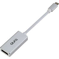 aura USB-C to DisplayPort Adaptor Nickel Plated Male-Female Black 0.2m