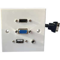 aura Projector Wall Plate Fly Lead Single Plastic SVGA HDMI 3.5mm USB A White