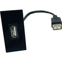 aura Euro Module USB2.0 Type A Fly Lead Nickel Plated Black